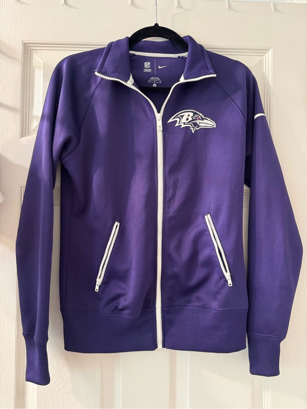 Nike Purple Baltimore Ravens Zip-Up Jacket with White Trim